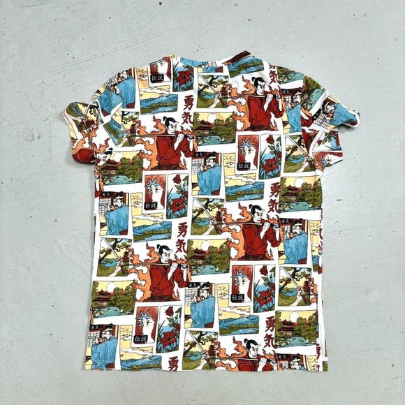 Bershka Samurai graphic tshirt, aop, Mens Small - Picture 2 of 5